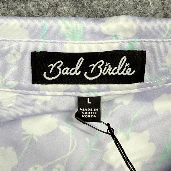 Bad Birdie Core Polo Baby Lush Floral Print Golf Shirt Men's Size L - Picture 2 of 9